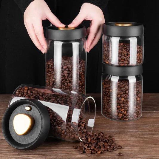 Vacuum Sealed Tank Home Coffee Bean Glass Sealed Jar